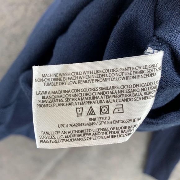 Eddie Bauer Shirt Men's Large Adult Blue Tee Outdoors Polyester Logo - Picture 10 of 12